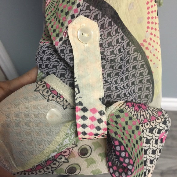 American Rag Sheer Long Sleeve Patterned Tunic - Picture 8 of 10